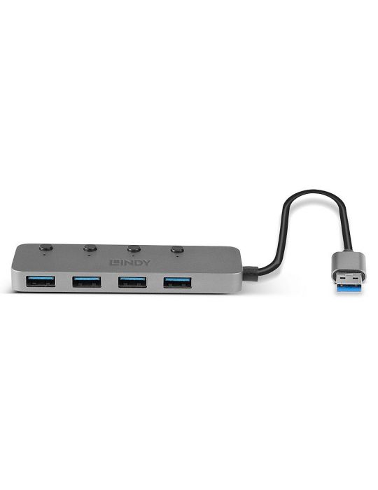 Lindy 43309 hub-uri de interfață USB 3.2 Gen 1 (3.1 Gen 1) Type-A 5 Mbit s Gri