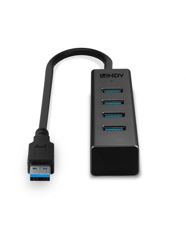 Lindy 43324 hub-uri de interfață USB 3.2 Gen 1 (3.1 Gen 1) Type-A 5000 Mbit s Negru