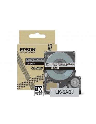 Epson C53S672087 benzi pentru etichete Negru pe gri LK - Tik.ro