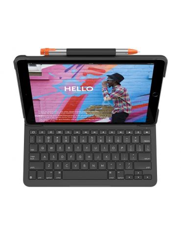 Logitech Slim Folio for iPad (7th, 8th, & 9th generation) Grafit Bluetooth QWERTY Turcă