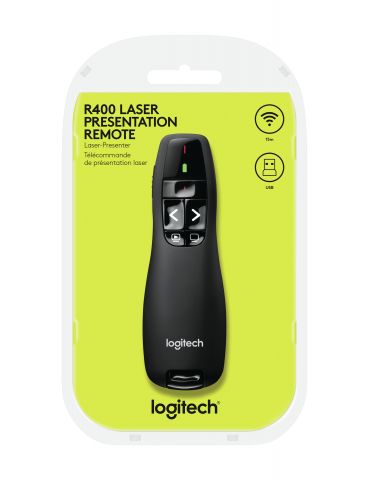 Logitech R400 prezentatori wireless RF Negru