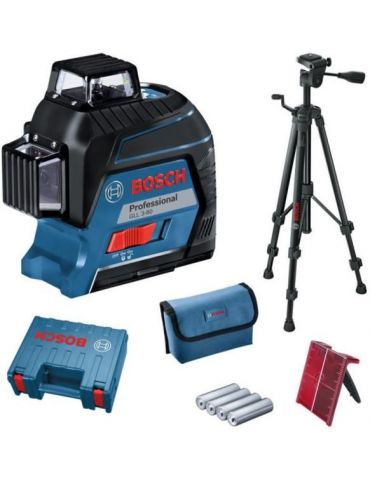 Bosch GLL 3-80 + BT 150 Nivela laser cu linii 30m receptor 120m precizie 0.3mm/m Bosch - 1 - Tik.ro