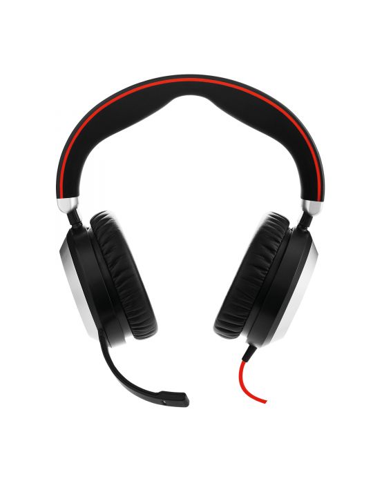 Jabra Evolve 80 MS Stereo Căști Prin cablu Bandă de fixare pe cap Birou Call center Bluetooth Negru