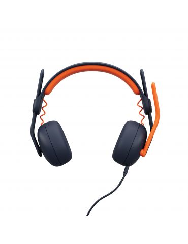 Logitech Zone Learn Căști Prin cablu Bandă de fixare pe cap Educație USB tip-C Albastru, Portocală