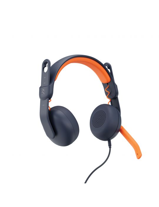 Logitech Zone Learn Căști Prin cablu Bandă de fixare pe cap Educație Albastru, Portocală
