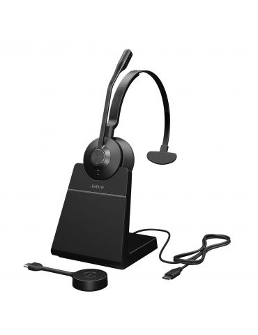Jabra Engage 55 Căști Fără fir Bandă de fixare pe cap Birou Call center Bluetooth Stand de încărcare Negru