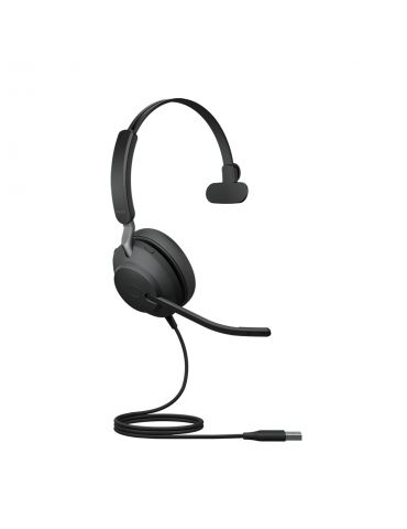Jabra Evolve2 40, UC Mono Căști Prin cablu Bandă de fixare pe cap Birou Call center USB Tip-A Bluetooth Negru
