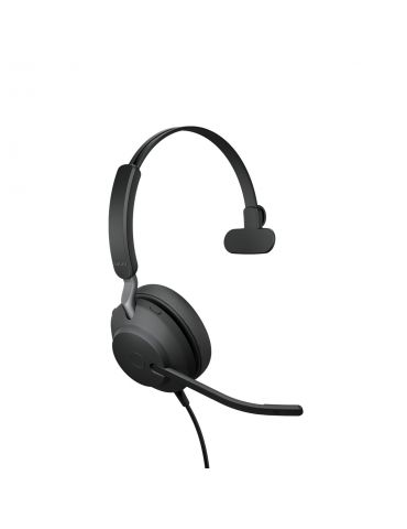 Jabra Evolve2 40, UC Mono Căști Prin cablu Bandă de fixare pe cap Birou Call center USB Tip-A Bluetooth Negru