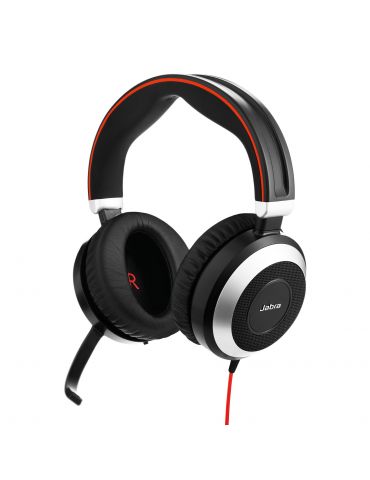 Jabra Evolve 80 Stereo MS USB-C Căști Prin cablu Bandă de fixare pe cap Birou Call center USB tip-C Bluetooth Negru
