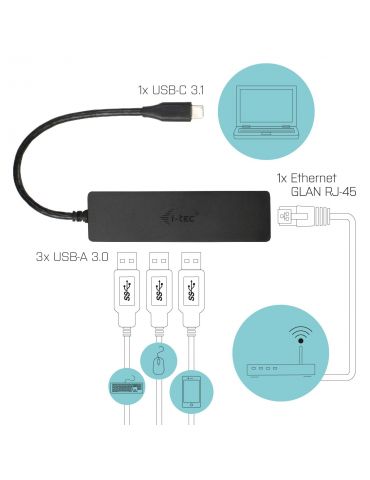 i-tec Advance C31GL3SLIM sloturi Negru