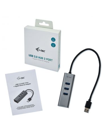 i-tec Metal U3METALG3HUB hub-uri de interfață USB 3.2 Gen 1 (3.1 Gen 1) Type-A 5000 Mbit s Gri