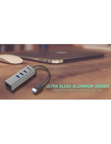 i-tec Metal U3METALG3HUB hub-uri de interfață USB 3.2 Gen 1 (3.1 Gen 1) Type-A 5000 Mbit s Gri