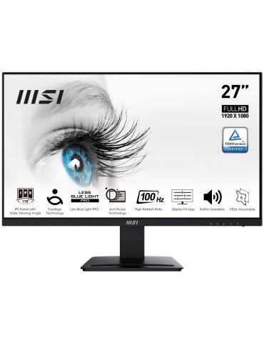 MSI Pro MP273A monitoare LCD 68,6 cm (27") 1920 x 1080 Pixel Full HD LED Negru - Tik.ro