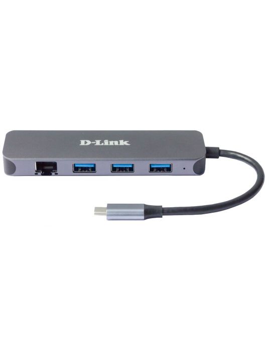 D-Link DUB-2334 stații de andocare și replicatoare de porturi pentru calculatoare portabile Prin cablu USB tip-C Gri