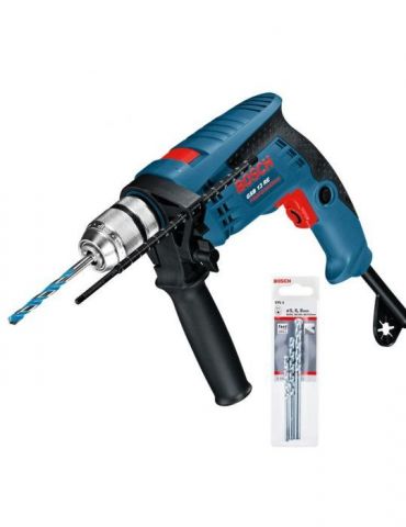 Bosch GSB 13 RE Masina de gaurit cu percutie 600W + Set 3 burghie zidarie Bosch - 1