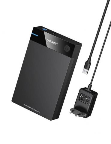 Ugreen 50422 carcasă disc memorie Cutie protecție HDD SSD Negru 2.5 3.5" - Tik.ro