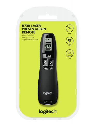 Logitech Professional Presenter R700 prezentatori wireless RF Negru