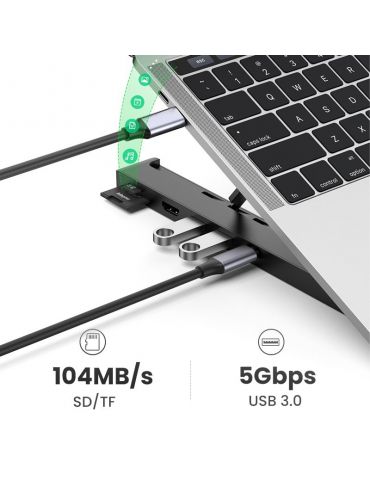 Ugreen X-Kit Prin cablu USB 3.2 Gen 1 (3.1 Gen 1) Type-C Negru