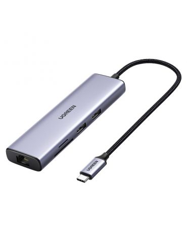 Ugreen 60515 stații de andocare și replicatoare de porturi pentru calculatoare portabile Prin cablu USB 3.2 Gen 1 (3.1 Gen 1) - Tik.ro