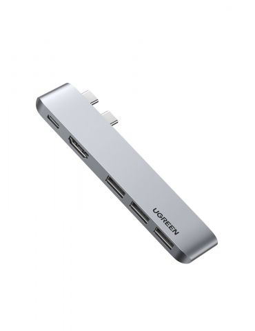 Ugreen 60559 stații de andocare și replicatoare de porturi pentru calculatoare portabile USB 3.2 Gen 1 (3.1 Gen 1) Type-C Argint - Tik.ro