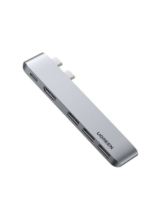 Ugreen 60559 stații de andocare și replicatoare de porturi pentru calculatoare portabile USB 3.2 Gen 1 (3.1 Gen 1) Type-C Argint