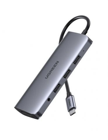 Ugreen 80133 hub-uri de interfață USB 3.2 Gen 1 (3.1 Gen 1) Type-C 5000 Mbit s Gri - Tik.ro