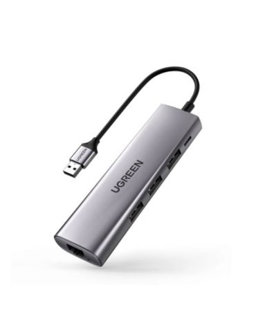 Ugreen 60812 stații de andocare și replicatoare de porturi pentru calculatoare portabile Prin cablu USB 3.2 Gen 1 (3.1 Gen 1) - Tik.ro