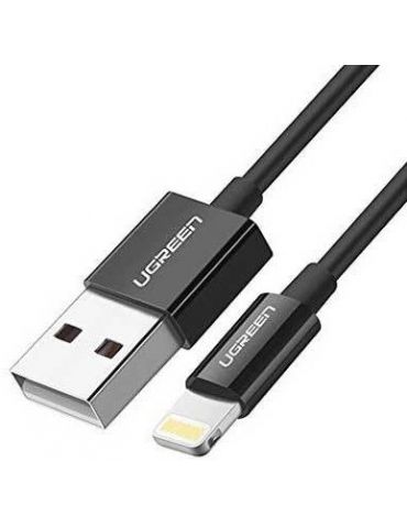 Ugreen 80823 US155 cabluri pentru telefoanele mobile Negru 2 m USB A Conector Lightning