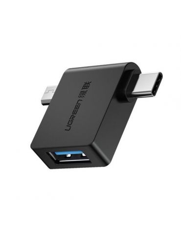 Ugreen 30453 adaptor mufă cablu USB-C Thunderbolt 3 USB 3.0 A Negru - Tik.ro