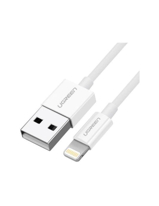 Ugreen cable USB 2.0 A lightning 2m, 5V 2.4A iPhone 7   7plus   6S  6   6 Plus, iPhone 5s 5c 5, iPad Mini Mini 2, iPad 1 m Alb