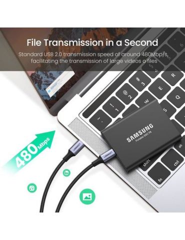 Ugreen 70429 cabluri USB 1 m USB C Negru