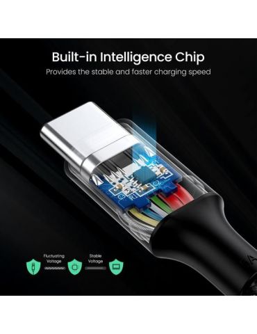 Ugreen 70429 cabluri USB 1 m USB C Negru