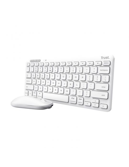Trust Lyra tastaturi Mouse inclus RF Wireless + Bluetooth QWERTY Engleză SUA Alb