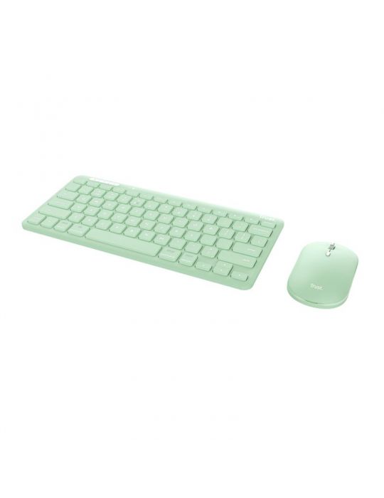 Trust Lyra tastaturi Mouse inclus RF Wireless + Bluetooth QWERTY Engleză SUA Verde