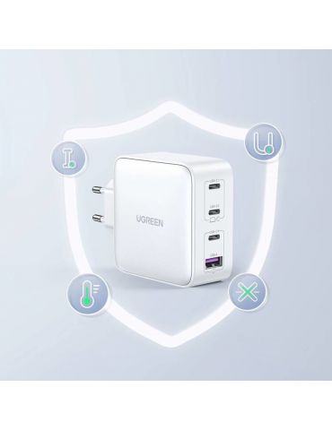 Ugreen 15337 încărcătoare pentru dispozitive mobile Universală Alb AC Încărcare rapidă De interior
