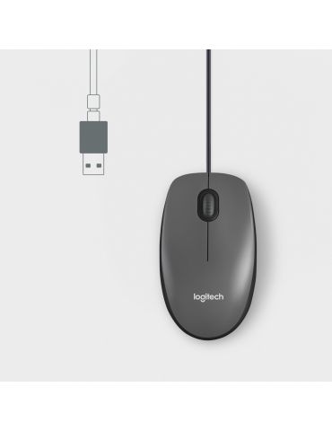 Logitech M100 mouse-uri Ambidextru USB Tip-A Optice 1000 DPI