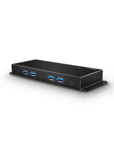 Lindy 43275 hub-uri de interfață USB 3.2 Gen 2 (3.1 Gen 2) Type-A 10000 Mbit s Negru