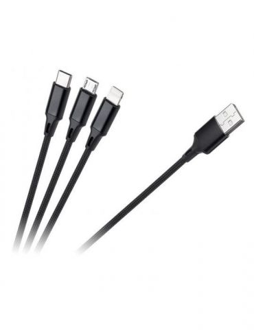 Cablu 3 in 1 usb microusb... - Tik.ro