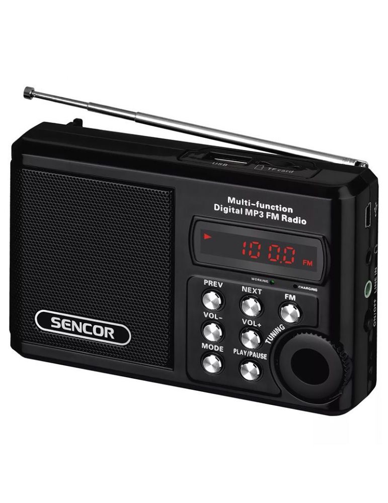 Radio portabil micro sd negru sencor