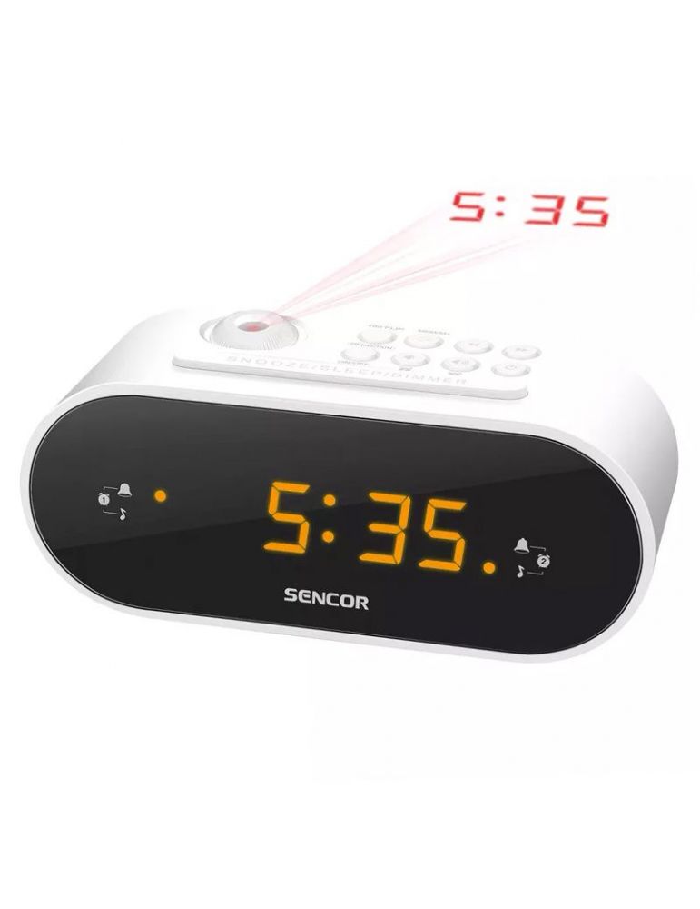 Radio cu ceas alb sencor