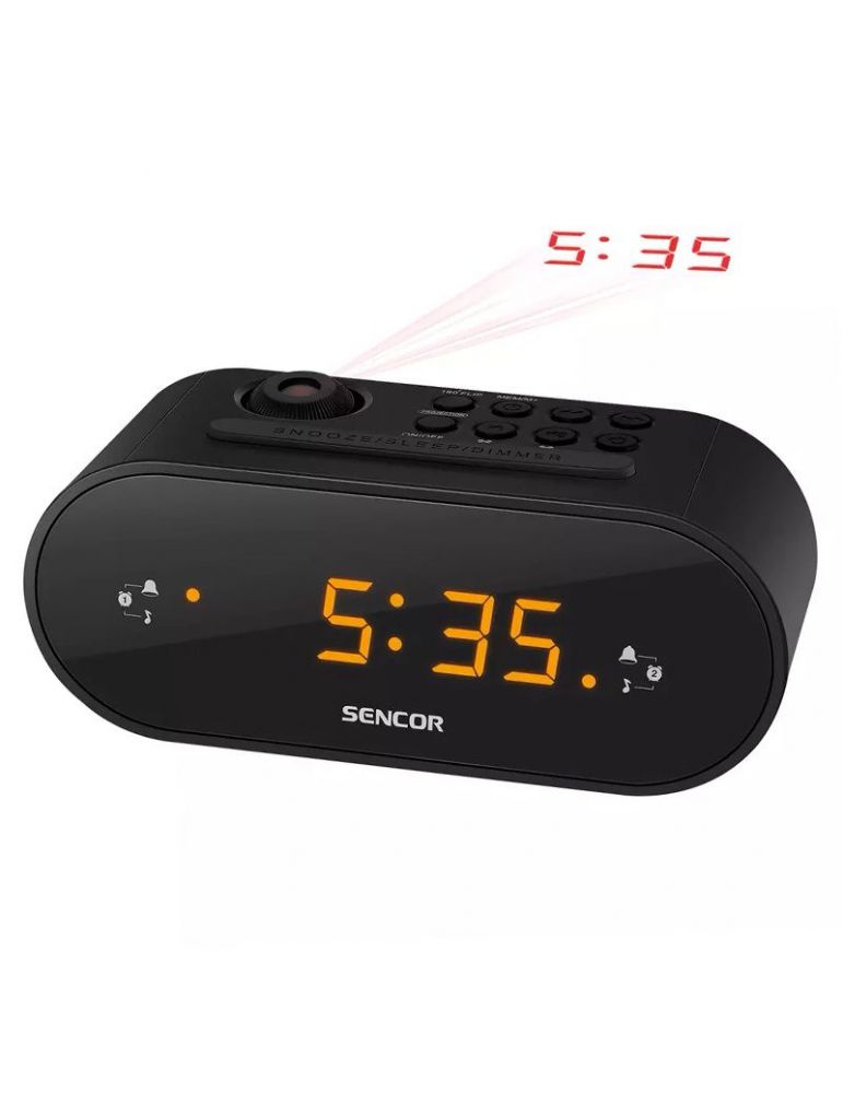Radio cu ceas negru sencor