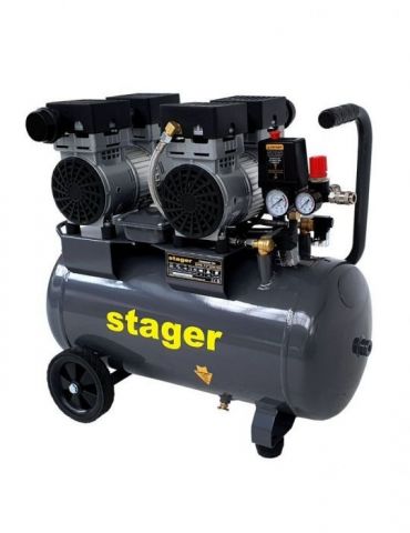 Stager HM0.75x2JW/50 compresor aer 50L 8bar 270L/min monofazat angrenare directa silentios Stager - 1 - Tik.ro