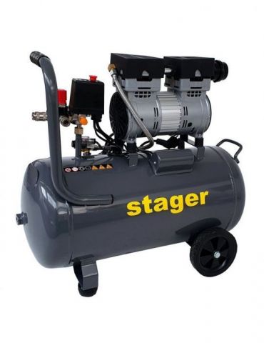 Stager HM0.75JW/50 compresor aer 50L 8bar 135L/min monofazat angrenare directa silentios Stager - 1
