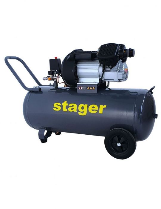 Stager HM3100V compresor aer 100L 8bar 356L/min monofazat angrenare directa Stager - 1