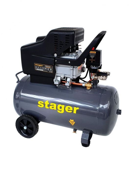 Stager HM2050B compresor aer 50L 8bar 200L/min monofazat angrenare directa Stager - 1