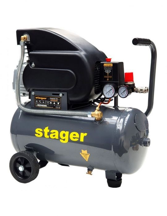 Stager HM2024F compresor aer 24L 8bar 200L/min monofazat angrenare directa Stager - 1