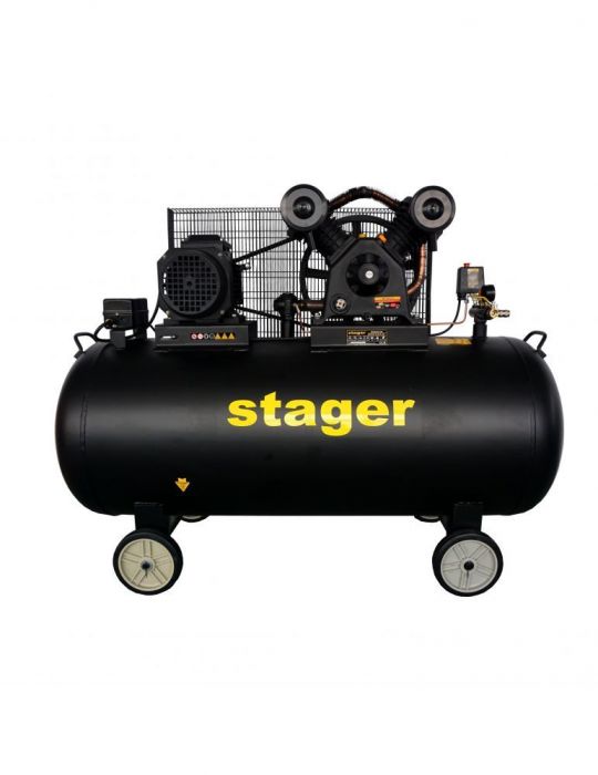 Stager HMV0.6/370-10 compresor aer 370L 10bar 600L/min trifazat angrenare curea Stager - 1