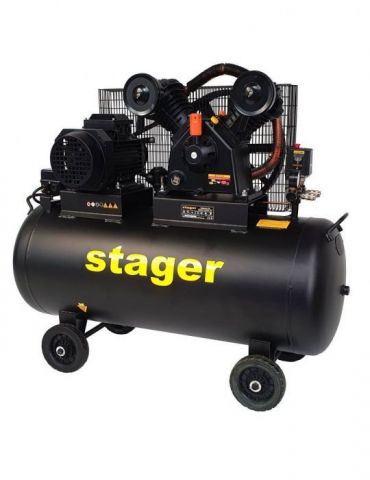 Stager HMV0.6/200-10 compresor aer 200L 10bar 600L/min trifazat angrenare curea Stager - 1 - Tik.ro