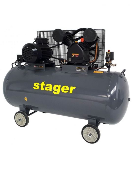 Stager HMV0.6/370 compresor aer 370L 8bar 600L/min trifazat angrenare curea Stager - 1
