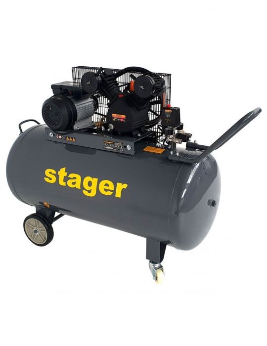 Stager HMV0.25/250 compresor aer 250L 8bar 324L/min monofazat angrenare curea Stager - 1